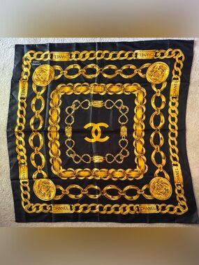 CHANEL AUTHENTIC SILK SCARF